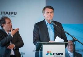 Última visita de Bolsonaro a Foz do Iguaçu, no dia 25 de fevereiro, na Subestação de Furnas. Foto: Rubens Fraulini/Itaipu Binacional.