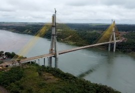 Ponte da Integração em Foz do Iguaçu tem 95,5% das obras concluídas - Foto: DER/PARANÁ