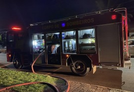 Residência incendiada em Santa Helena