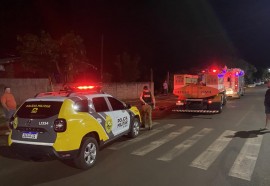 Residência incendiada em Santa Helena