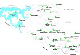 Mapa dos locais onde há Ecopontos em Missal