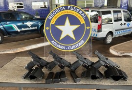 Homem preso com armas na aduana