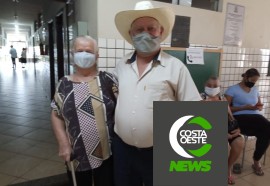 Casal de idosos que foi para vacinação Vilibaldo Pientka Ida Julita PientkaFotos: Barbosa Junior/Costa Oeste News