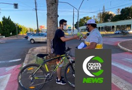 Panfletagem Maio Amarelo em Medianeira 17-05-2021