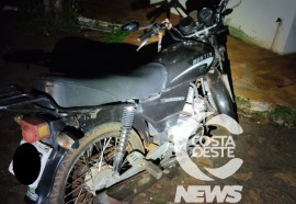 Motocicleta apreendida durante a segunda abordagem no Jardinópolis