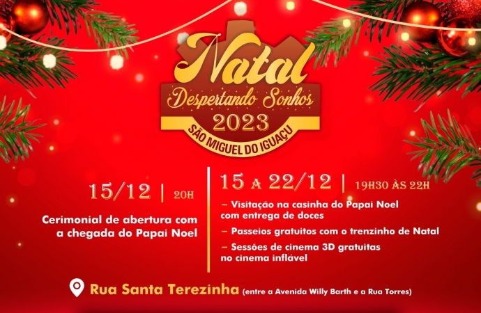 Abertura do Natal ‘Despertando Sonhos 2023’ será realizada na próxima sexta-feira (15)