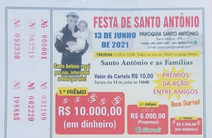 Ação entre Amigos da Paróquia Santo Antônio em Santa Helena tem 11 super prêmios; colabore