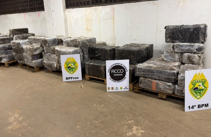 Ação integrada apreende 2,9 toneladas de maconha em Santa Terezinha de Itaipu
