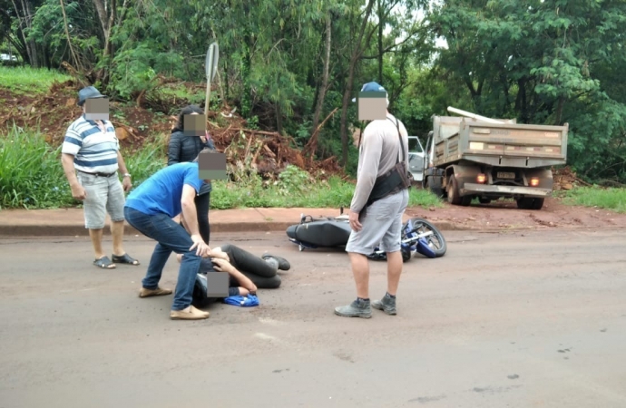 Acidente deixa motociclista com ferimentos moderados