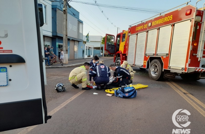 Acidente deixa motociclista ferido na PR 317, em Santa Helena