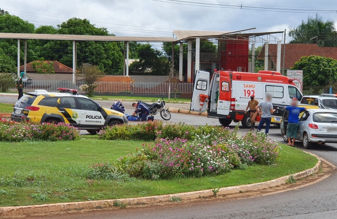 Acidente é registrado no trevo de acesso à Santa Helena
