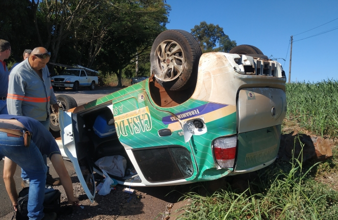 Acidente entre veículos deixa um ferido na PR 495 em Santa Helena