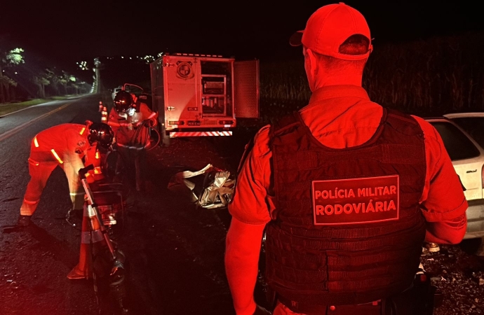 Acidente na PR-495 em Serranópolis do Iguaçu deixa um morto e um ferido