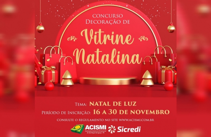 ACISMI lança o Concurso "Decoração de Vitrine Natalina 2022”