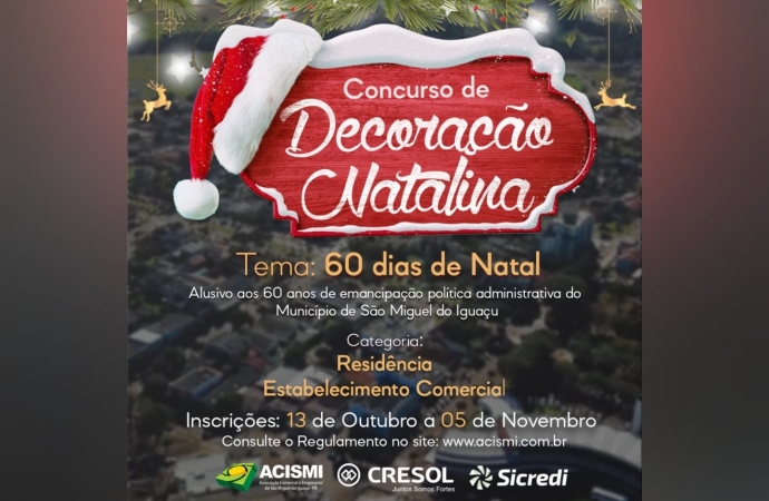 ACISMI lança o Concurso "Decoração Natalina de Vitrine e Residência 2021"