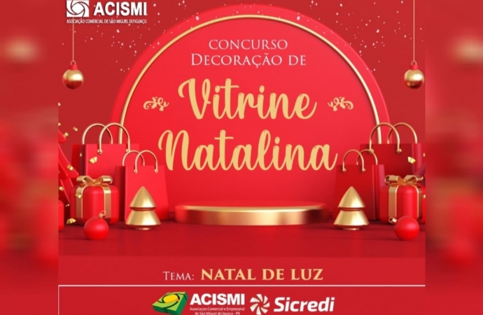 ACISMI vai anunciar o ganhador do Concurso "Decoração de Vitrine Natalina 2022” nessa sexta (16)