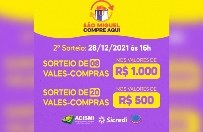 ACISMI vai realizar o segundo sorteio da Campanha 