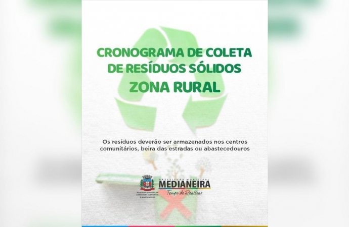 Agricultura de Medianeira inicia terceira etapa da coleta de recicláveis na zona rural
