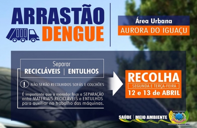 ‘Arrastão da Dengue’ será realizado no distrito de Aurora do Iguaçu