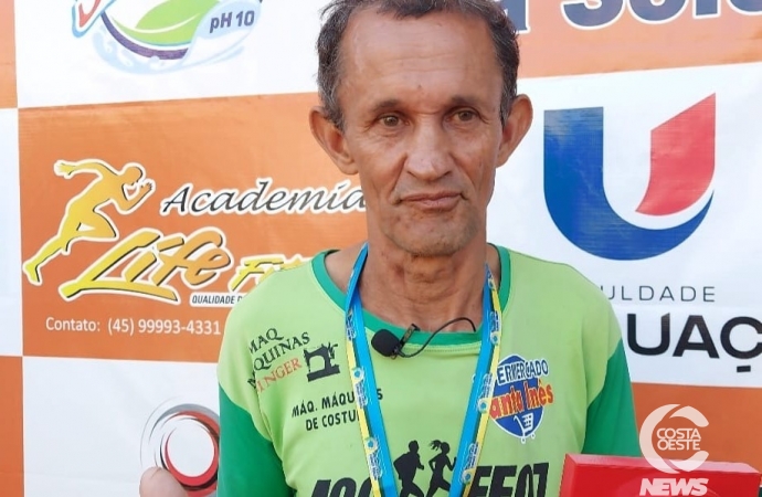 Atleta de 62 anos é destaque na corrida Life Run, em São Miguel do Iguaçu