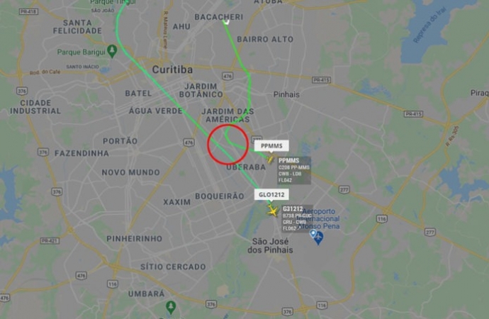 Avião do Governo do Paraná entra em possível rota de colisão com avião da Gol em Curitiba; vídeo