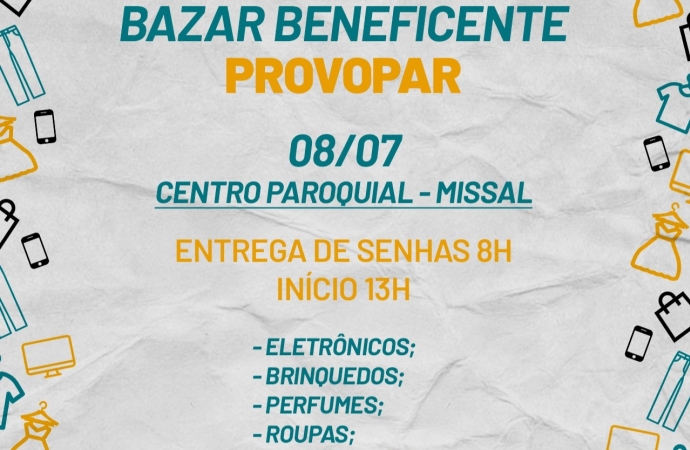 Bazar da Provopar de Missal será neste sábado