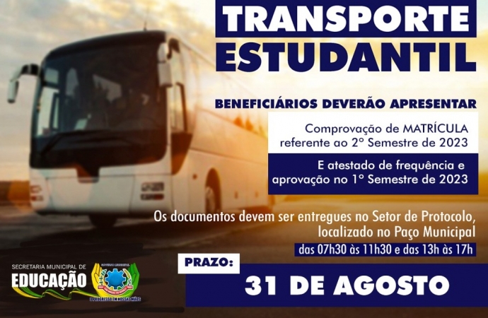 Beneficiários do programa Auxílio Transporte Estudantil de São Miguel do Iguaçu devem atualizar documentação