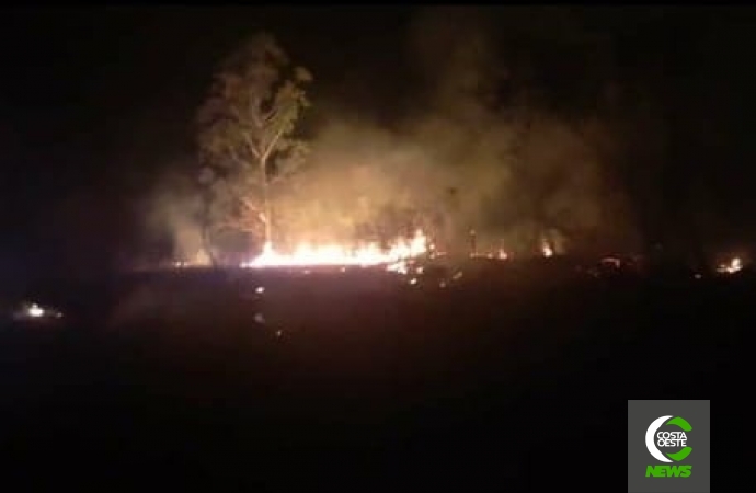 Bombeiros e Defesa Civil combatem incêndio ambiental em São José das Palmeiras