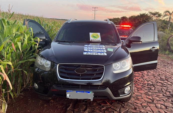 BPFRON apreende carro preparado para contrabando em Santa Terezinha de Itaipu