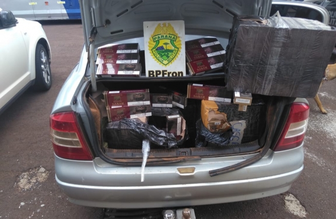 BPFRON apreende cigarros contrabandeados em veículo na cidade de Vera Cruz do Oeste