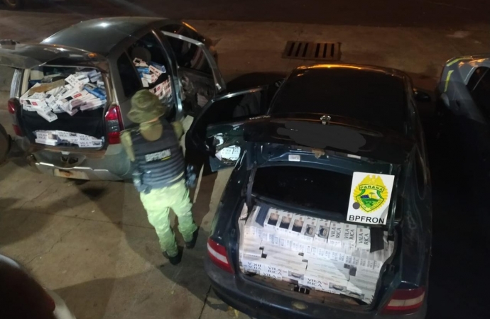 BPFRON apreende dois veículos carregados de cigarros em São Miguel do Iguaçu