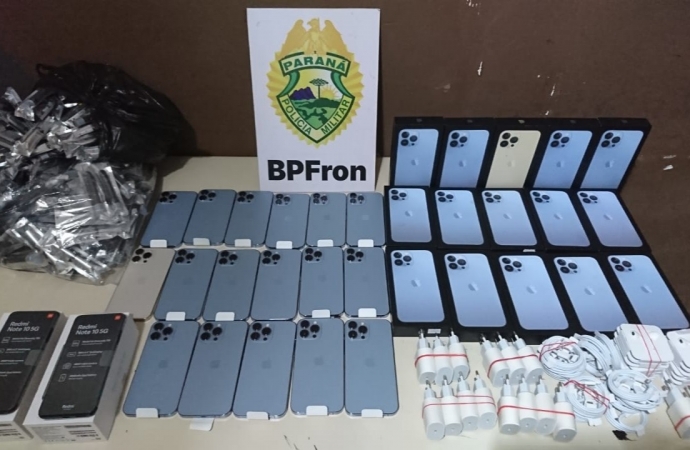 BPFRON apreende produtos contrabandeados durante abordagem em São Miguel do Iguaçu