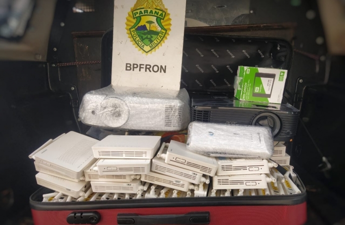 BPFRON apreende produtos descaminhados em ônibus em São Miguel durante Operação Hórus