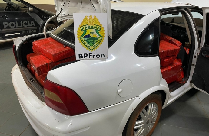 BPFRON apreende veículo carregado com 561 kg de drogas em Guaíra