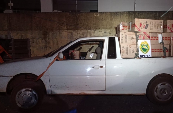 BPFRON apreende veículo carregado com cigarros contrabandeados em Guaíra