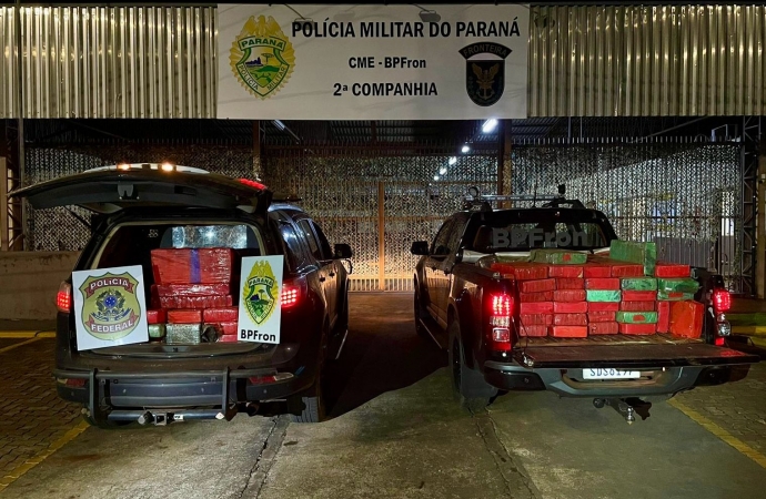 BPFron e NEPOM/PF apreendem 742 kg de maconha escondida em área rural de Guaira