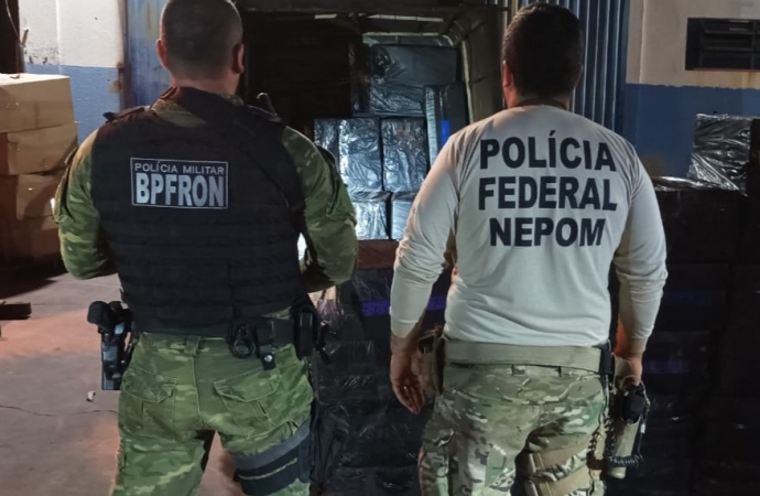 BPFRON e PF apreendem veículo carregado com cigarros em Itaipulândia