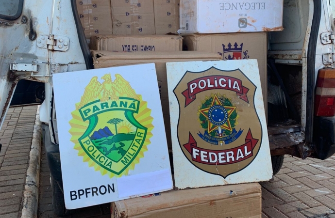BPFRON e PF apreendem veículo carregado com cigarros em Pato Bragado