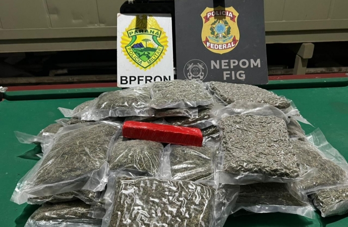 BPFRON e Polícia Federal apreendem drogas em Foz do Iguaçu