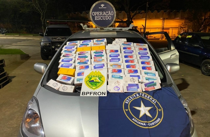BPFRON e Receita Federal apreendem veículos carregados com contrabando em São Miguel