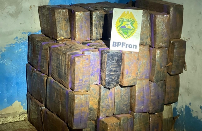 BPFron localiza depósito com mais de uma tonelada de maconha em Santa Helena