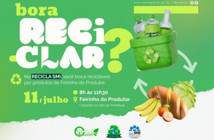 Campanha Recicla SMI de julho será realizada neste sábado (11)