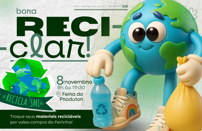 Campanha Recicla SMI de novembro será realizada neste sábado (8)