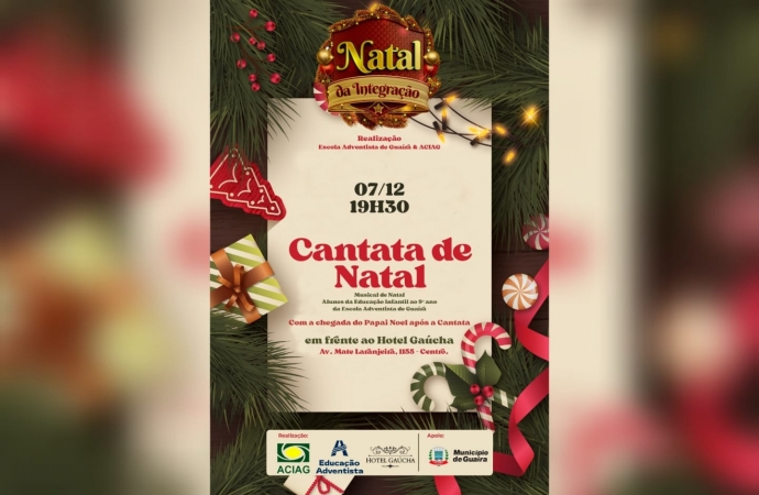 Cantata de Natal será realizada nesta terça-feira (07) em Guaíra