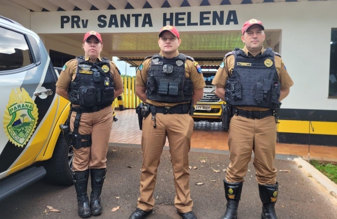 Capitão Beiger, novo comandante do 3° BPRV, visita Posto Policial de Santa Helena