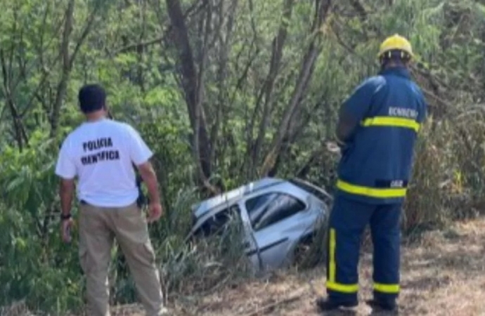 Carro atinge árvore, cai em ribaceira e motorista morre na PR-182, em Palotina