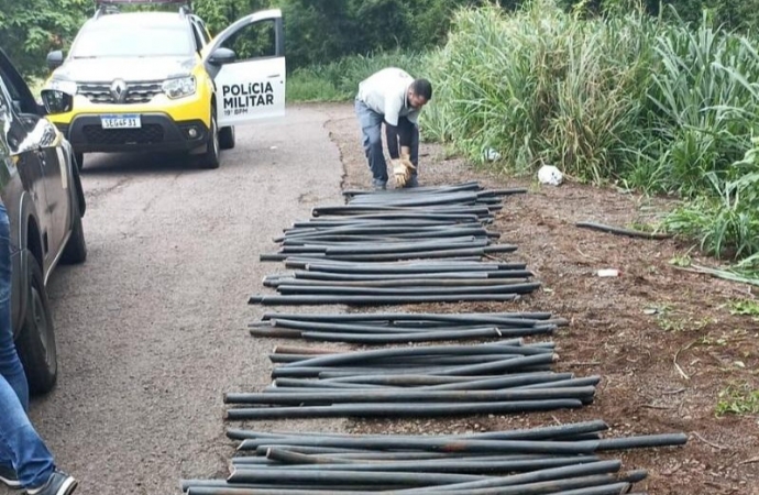 Cerca de 200 metros de fios de cobre furtados de empresa em Santa Helena são recuperados