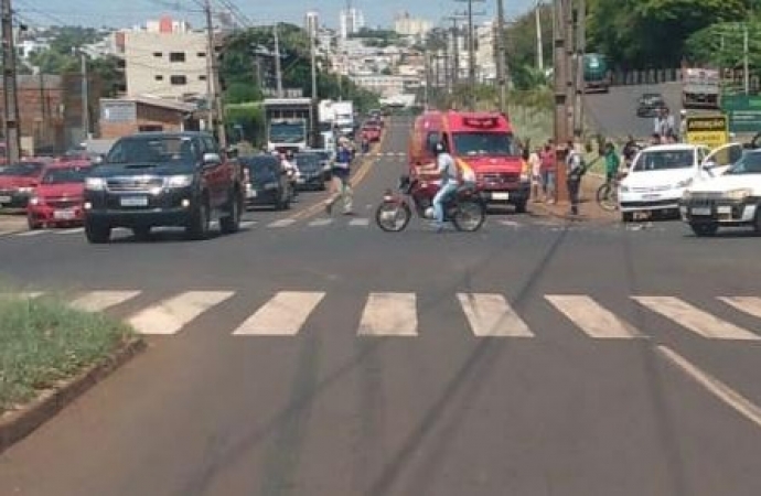 Colisão deixa motociclista ferido em Medianeira
