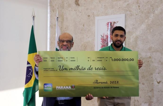 Com apenas cinco compras, consumidor ganhou prêmio de R$ 1 milhão do Nota Paraná