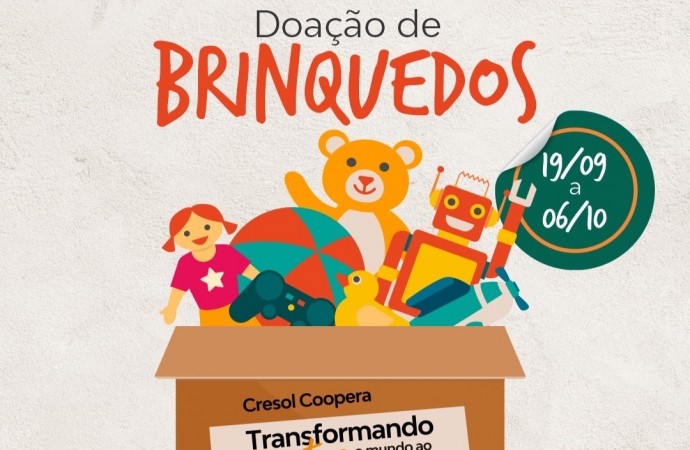 Cooperativa Cresol inicia campanha de arrecadação de brinquedos